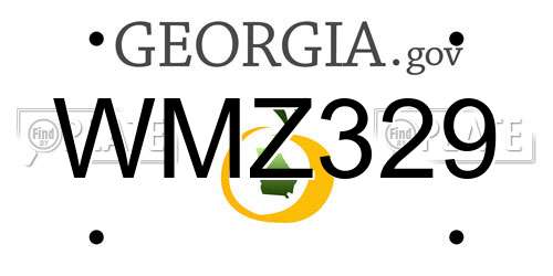 WMZ329 Georgia License Plate