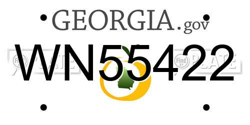 WN55422 Georgia License Plate