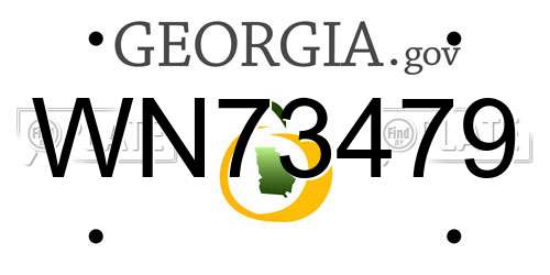 WN73479 Georgia License Plate