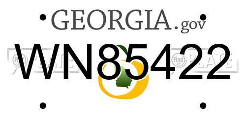 WN85422 Georgia License Plate