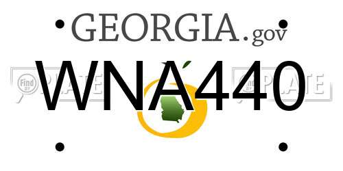 WNA440 Georgia License Plate