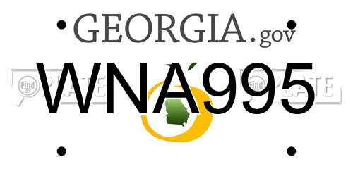 WNA995 Georgia License Plate