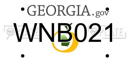 WNB021 Georgia License Plate