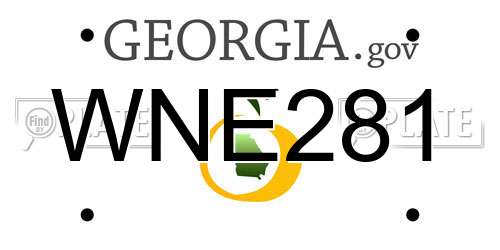 WNE281 Georgia License Plate
