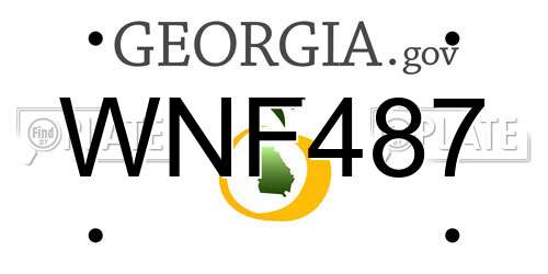 WNF487 Georgia License Plate