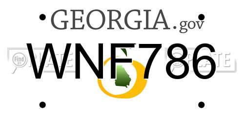 WNF786 Georgia License Plate