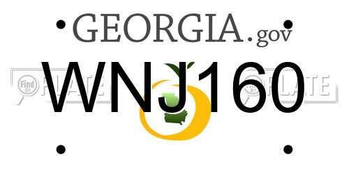 WNJ160 Georgia License Plate