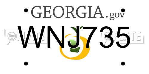 WNJ735 Georgia License Plate