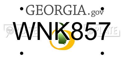 WNK857 Georgia License Plate