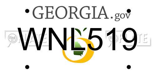 WNL519 Georgia License Plate
