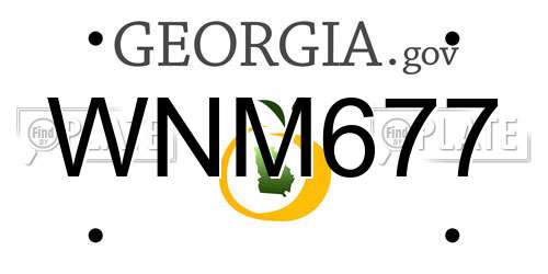 WNM677 Georgia License Plate