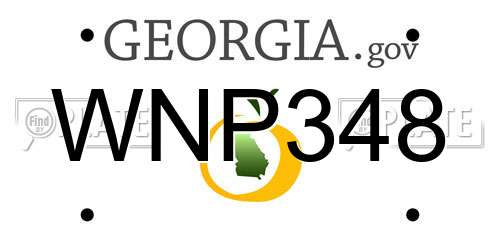 WNP348 Georgia License Plate