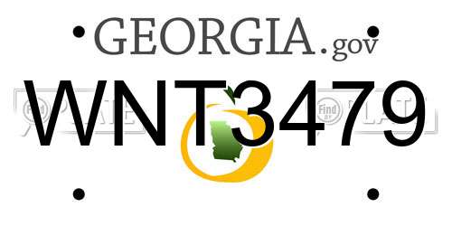 WNT3479 Georgia License Plate