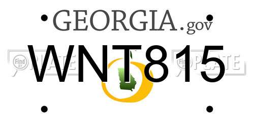 WNT815 Georgia License Plate