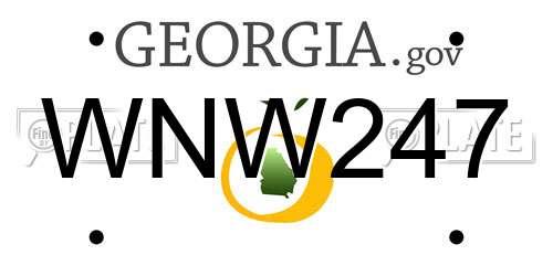 WNW247 Georgia License Plate