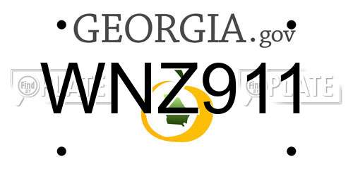 WNZ911 Georgia License Plate