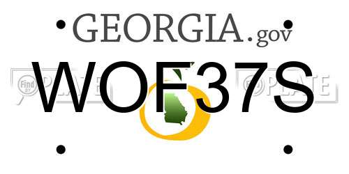 WOF37S Georgia License Plate