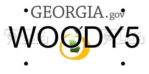 WOODY5 Georgia License Plate