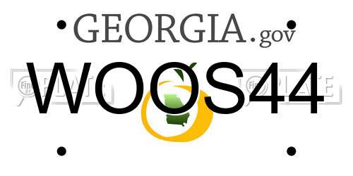 WOOS44 Georgia License Plate