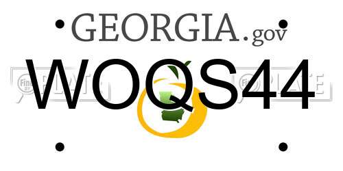 WOQS44 Georgia License Plate