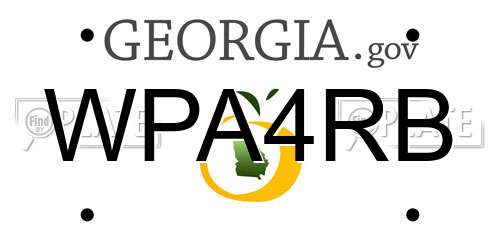 WPA4RB Georgia License Plate