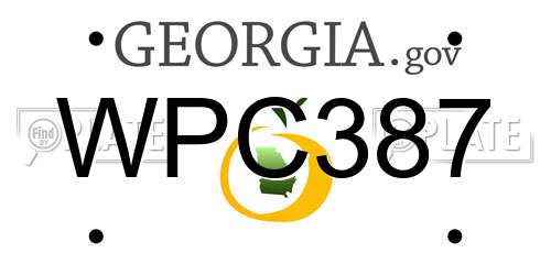 WPC387 Georgia License Plate