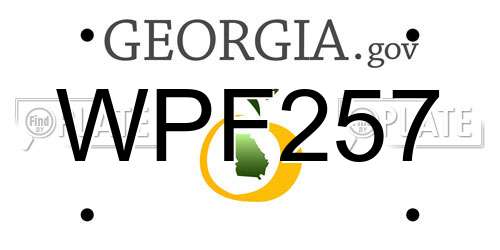 WPF257 Georgia License Plate
