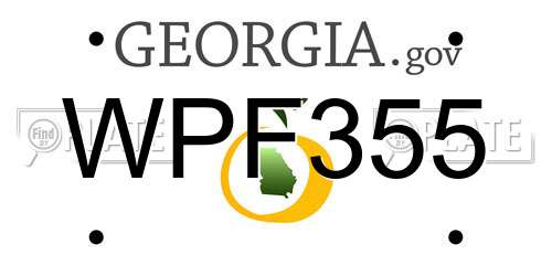 WPF355 Georgia License Plate