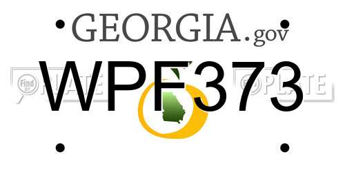 WPF373 Georgia License Plate
