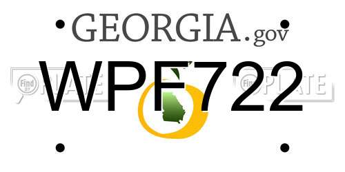 WPF722 Georgia License Plate