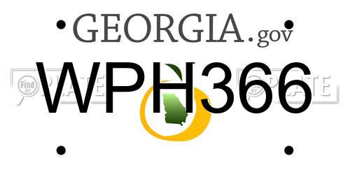 WPH366 Georgia License Plate