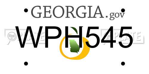 WPH545 Georgia License Plate