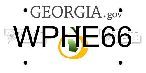 WPHE66 Georgia License Plate