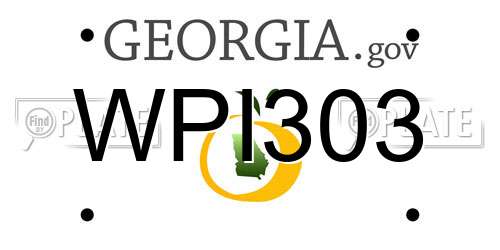 WPI303 Georgia License Plate