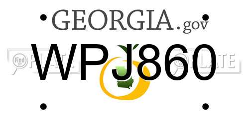 WPJ860 Georgia License Plate