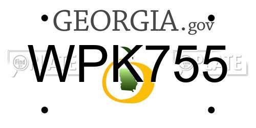 WPK755 Georgia License Plate