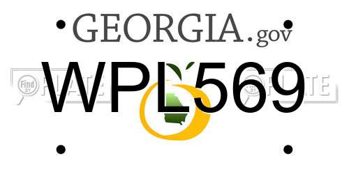 WPL569 Georgia License Plate