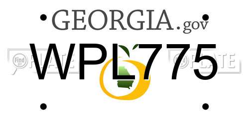 WPL775 Georgia License Plate