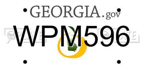 WPM596 Georgia License Plate