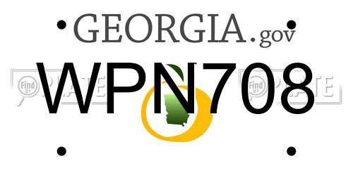 WPN708 Georgia License Plate