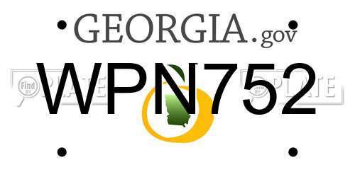 WPN752 Georgia License Plate