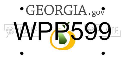 WPP599 Georgia License Plate