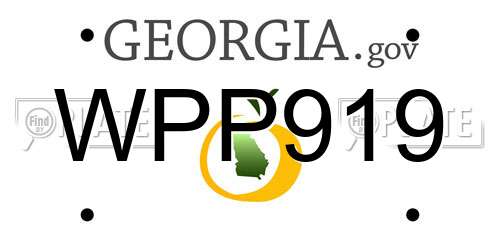 WPP919 Georgia License Plate