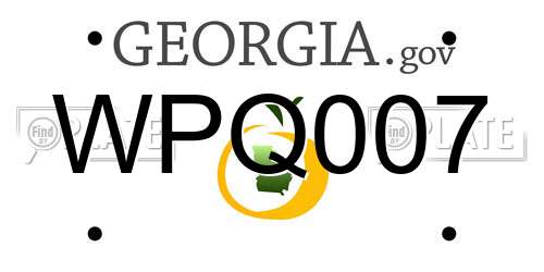 WPQ007 Georgia License Plate