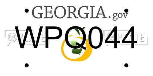 WPQ044 Georgia License Plate