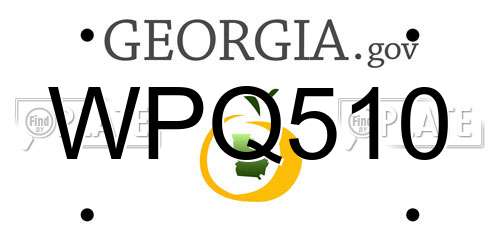 WPQ510 Georgia License Plate