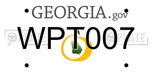 WPT007 Georgia License Plate