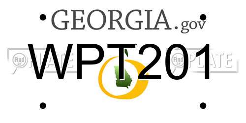 WPT201 Georgia License Plate