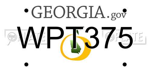 WPT375 Georgia License Plate