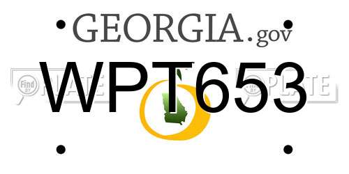 WPT653 Georgia License Plate